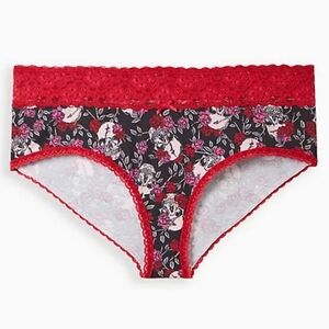 🆕️☠️🌹SKULLS & ROSES WIDE LACE CHEEKY PANTY - 95% COTTON🌹☠️